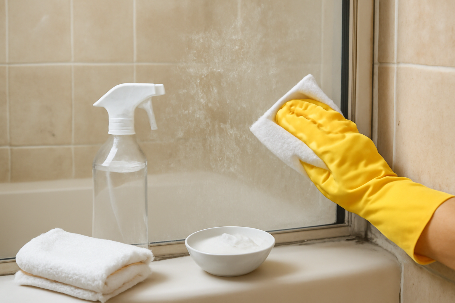 How to Remove Hard Water Stains from Glass Shower Doors illustration