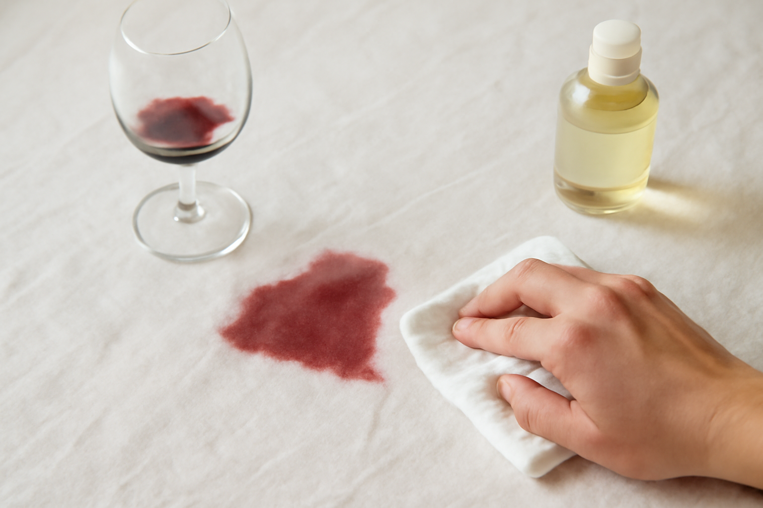 Remove Red Wine from a Linen Tablecloth: Fresh and Dried Methods illustration