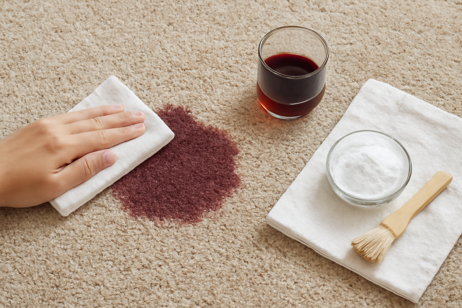How to Remove Red Wine from Carpet: Fresh Spill and Dried Stain Guide illustration