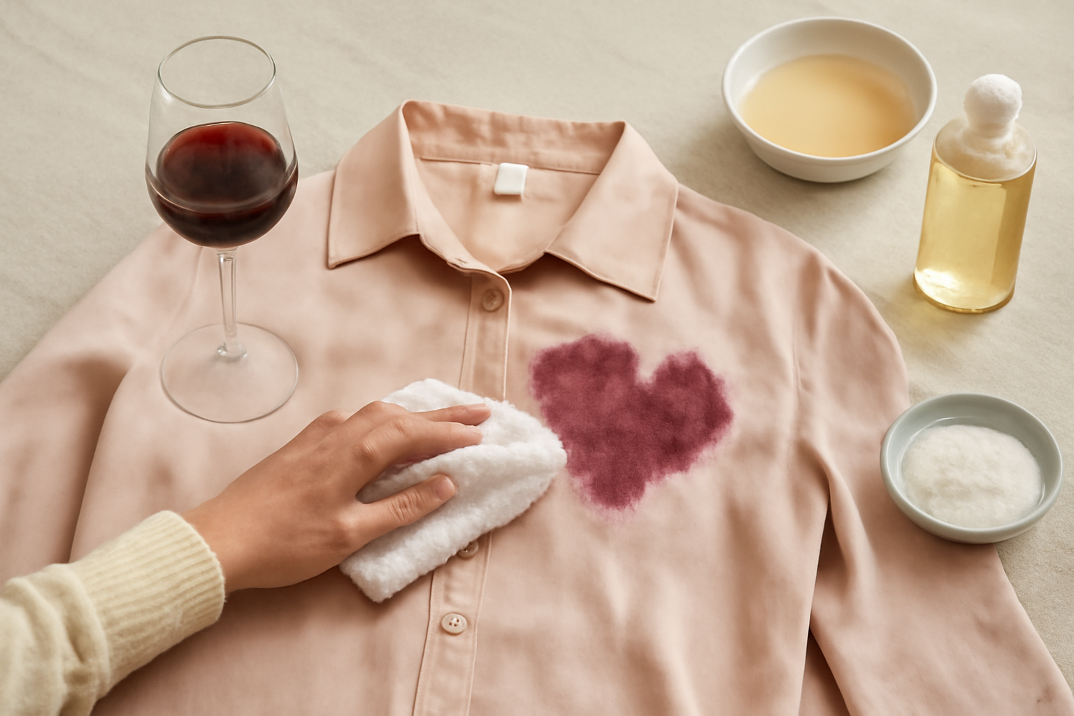 Red Wine Stain Removal for Silk: Safe Fresh & Dried Methods illustration
