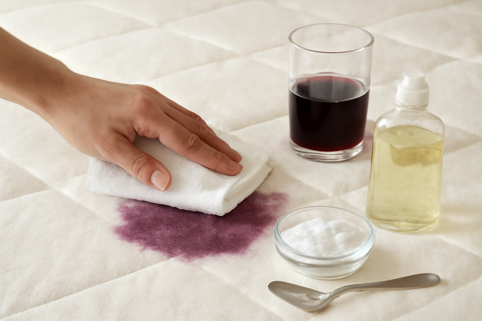 How to Remove Grape Juice from a Mattress: Fresh and Dried Stain Guide illustration