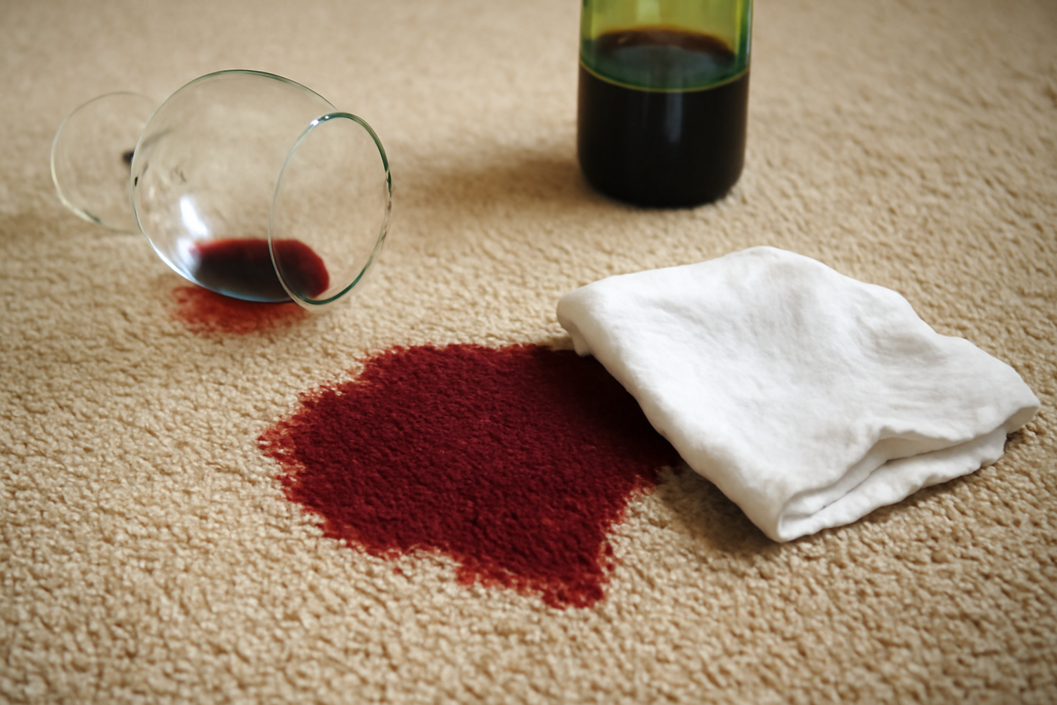 How to Remove Red Wine from Carpet: Fresh Spill and Dried Stain Methods illustration