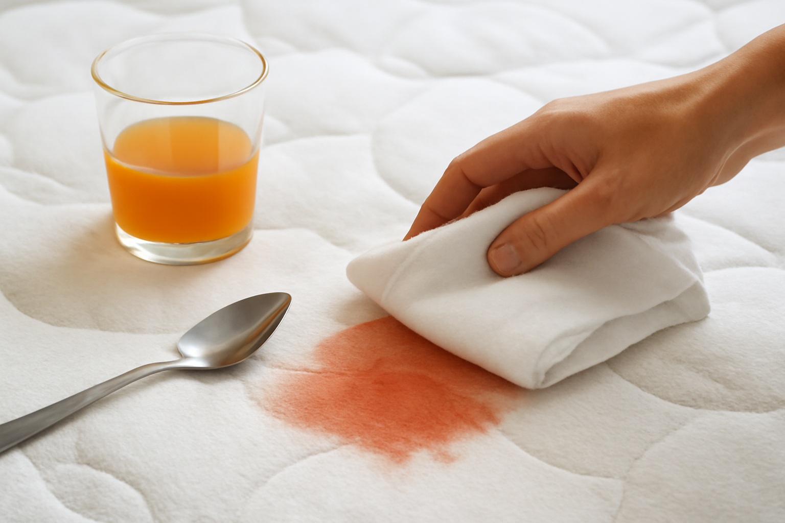 Imagen editorial: Cómo quitar una mancha de jugo de fruta de un colchón