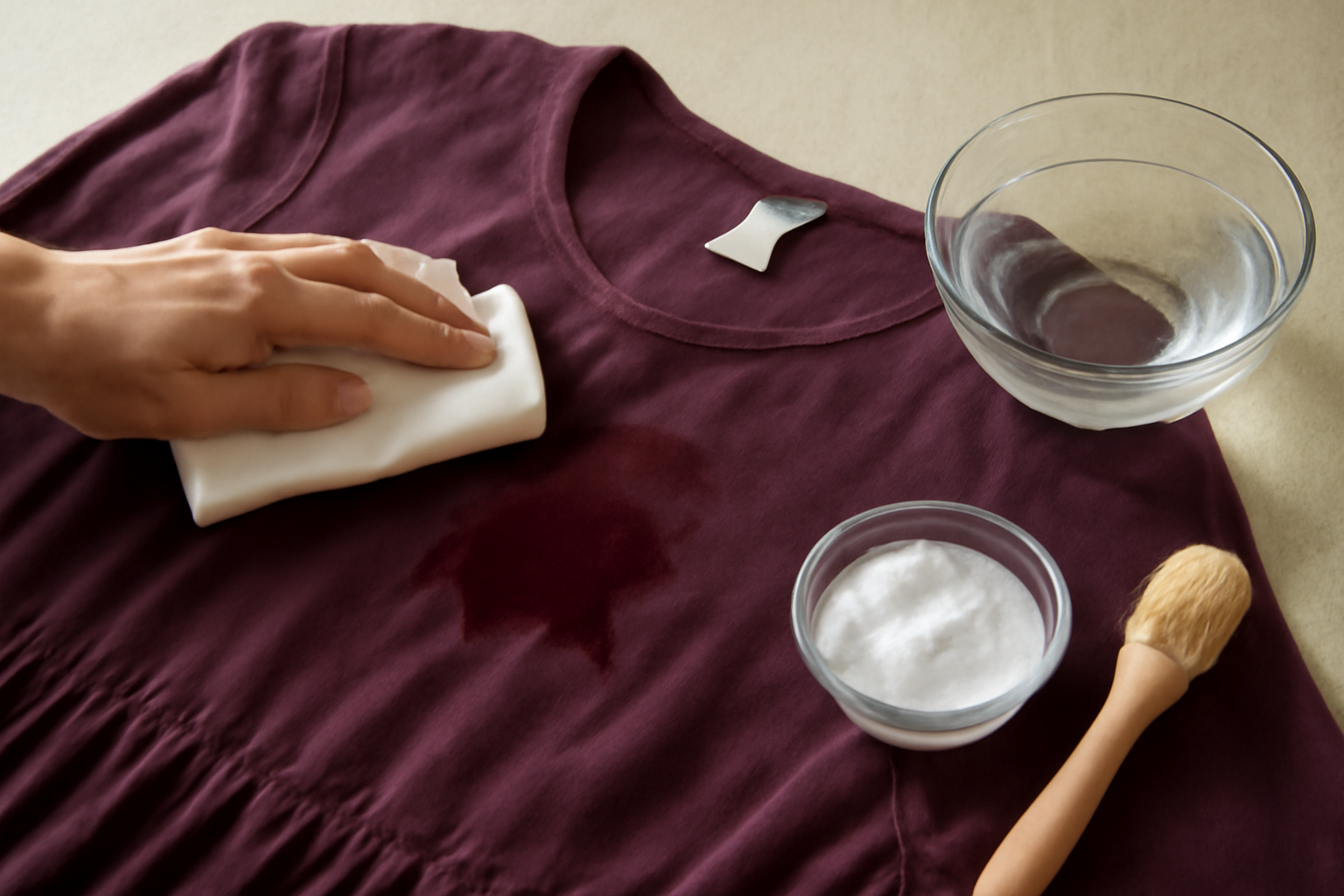 How to Remove Red Wine from a Viscose Dress: Fresh Spill and Dried Stain Steps illustration