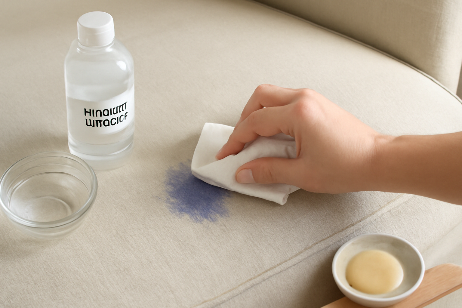 Remove Ballpoint Ink from Linen Upholstery: Fresh and Dried Stain Steps illustration