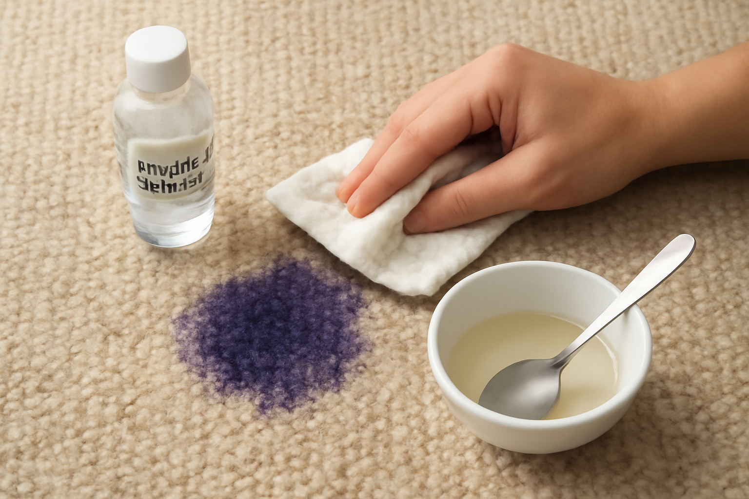 How to Remove Fountain Pen Ink from a Wool Rug: Fresh and Dried Stain Steps illustration