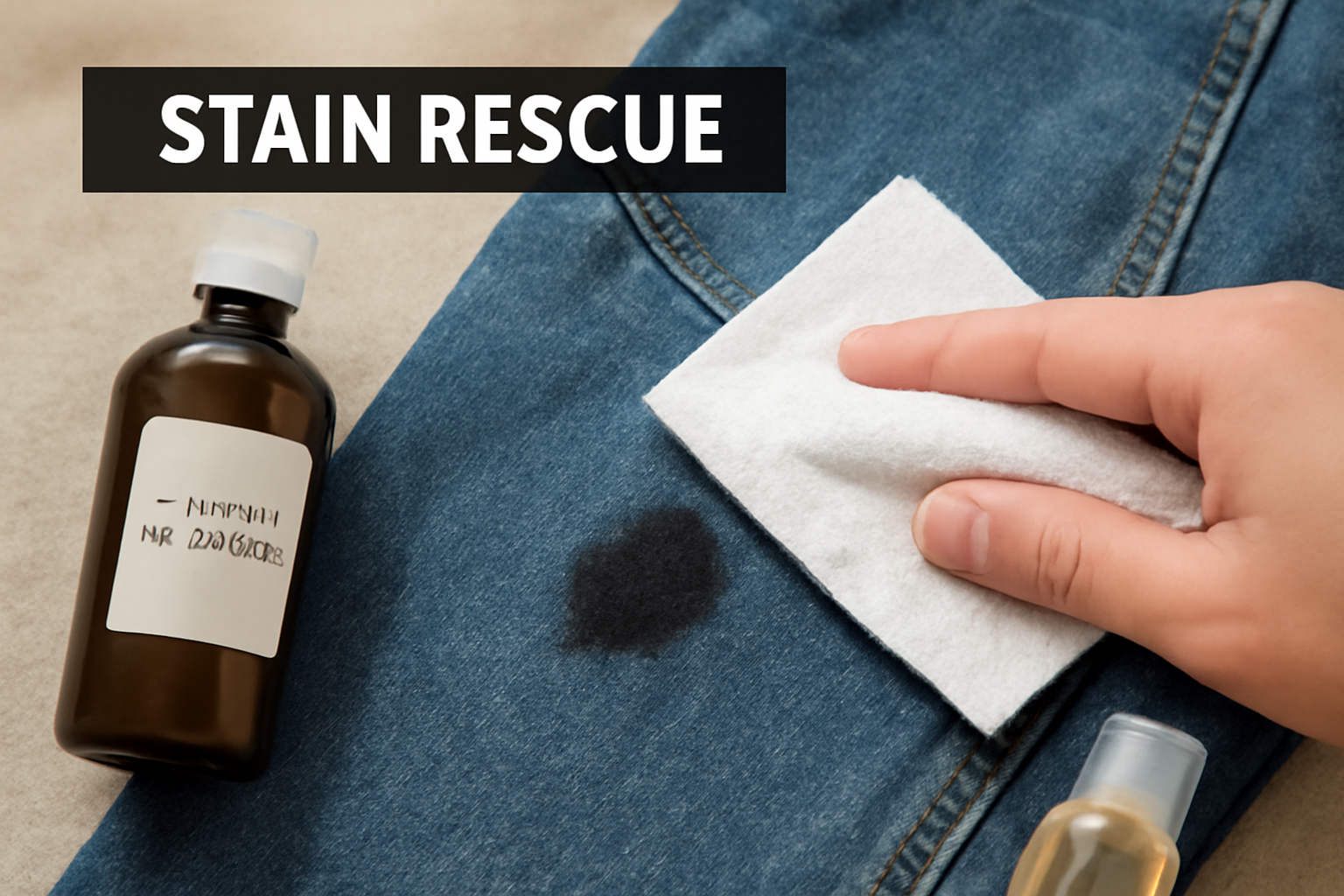 How to Remove Permanent Marker from Denim Jeans: Fresh & Dried Stain Steps illustration