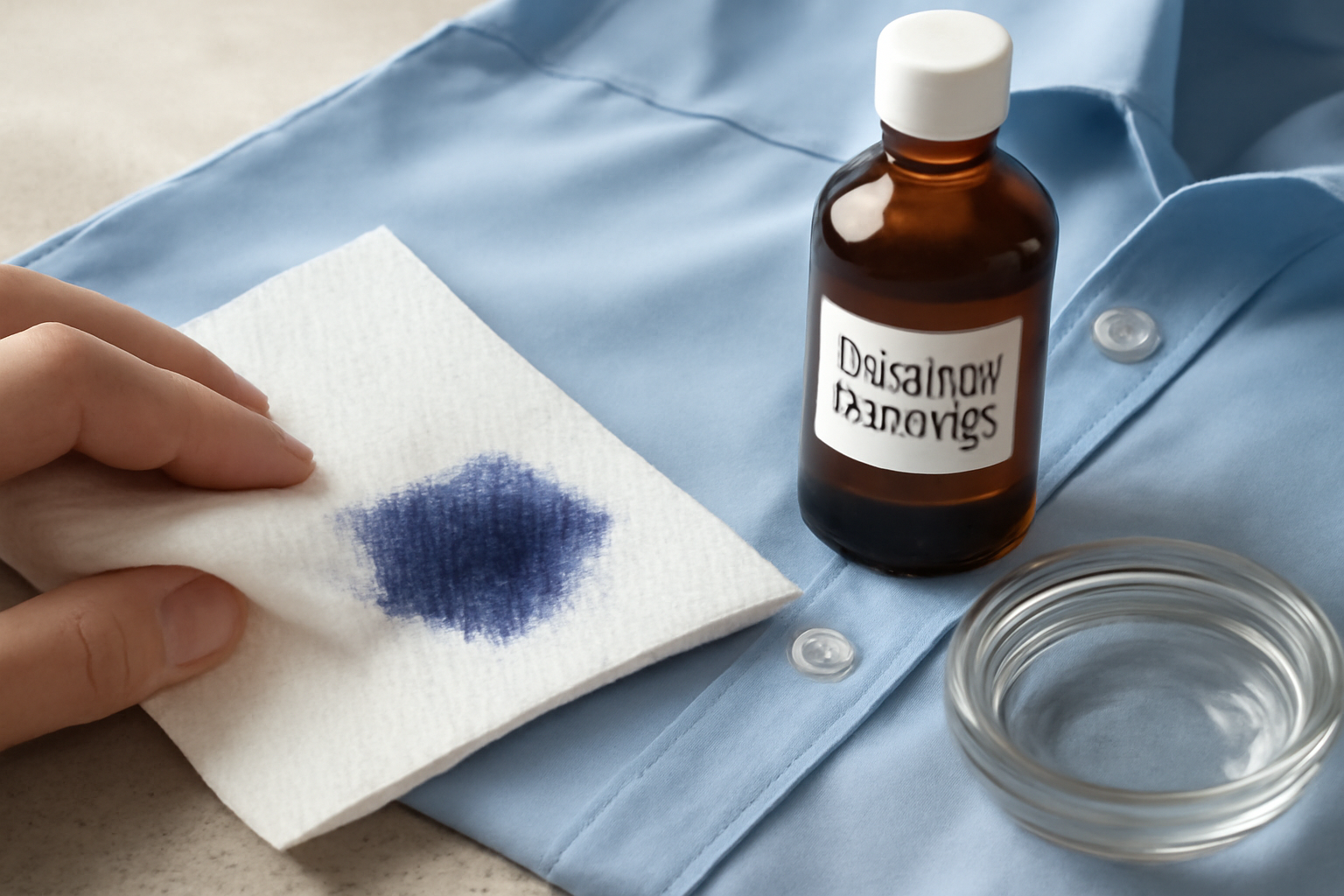 How to Remove Ballpoint Ink from a Polyester Shirt: Fresh & Dried Stain Steps illustration