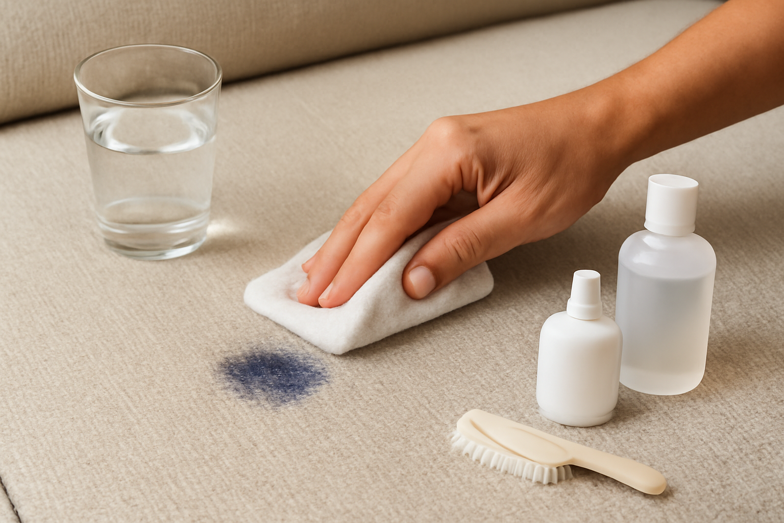 How to Remove Ballpoint Ink from Upholstery Fabric: Fresh & Dried Stain Steps illustration