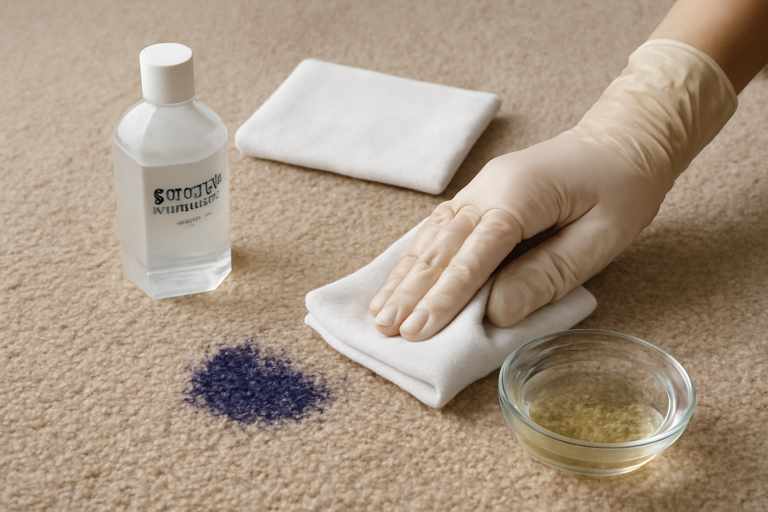 How to Remove Ballpoint Ink from Carpet: Fresh & Dried Stain Steps illustration