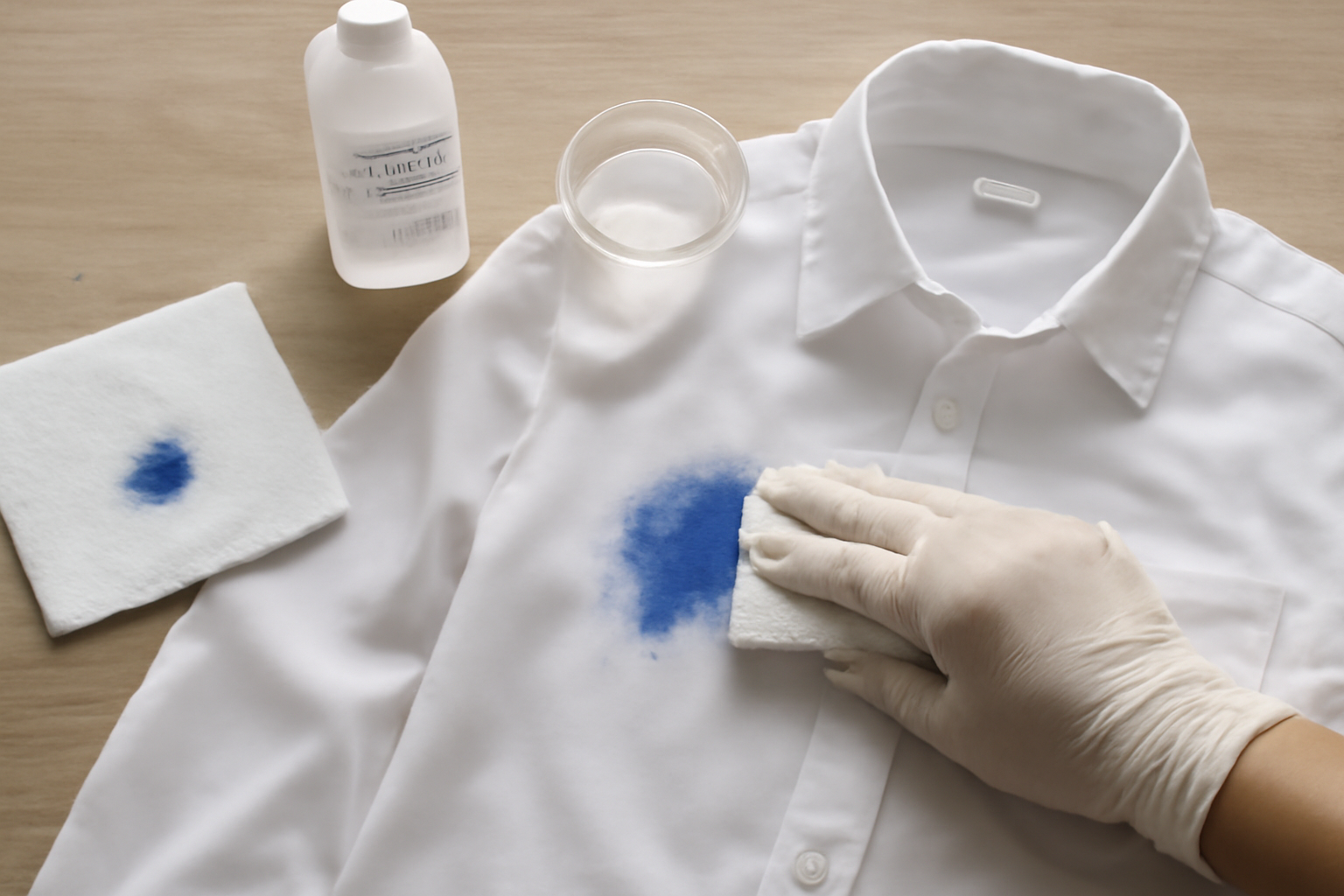 How to Remove Ballpoint Ink from a Polyester Shirt: Fresh & Dried Stain Steps illustration