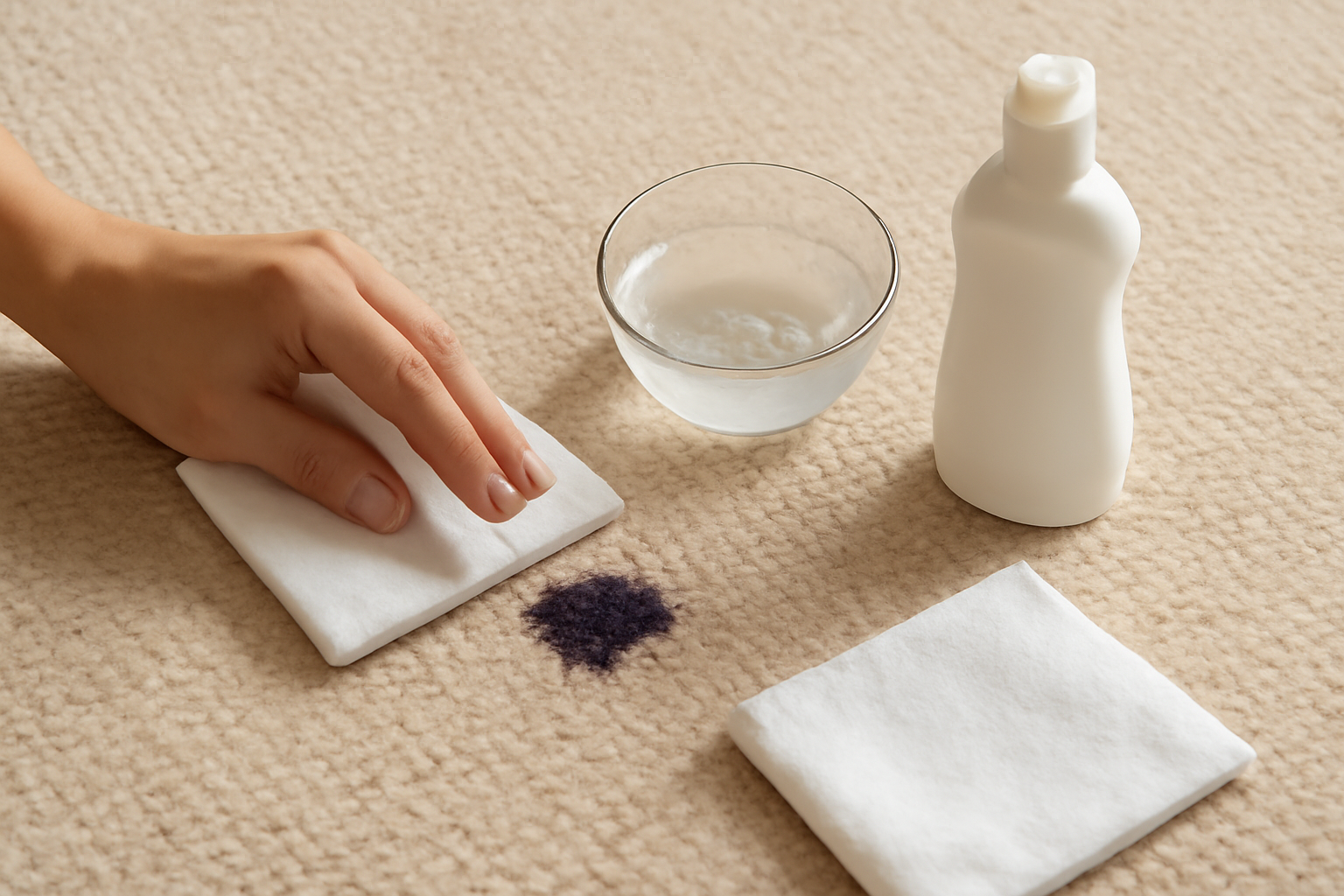 How to Remove Ballpoint Ink from a Wool Carpet: Fresh & Dried Steps for Natural Fiber Care illustration