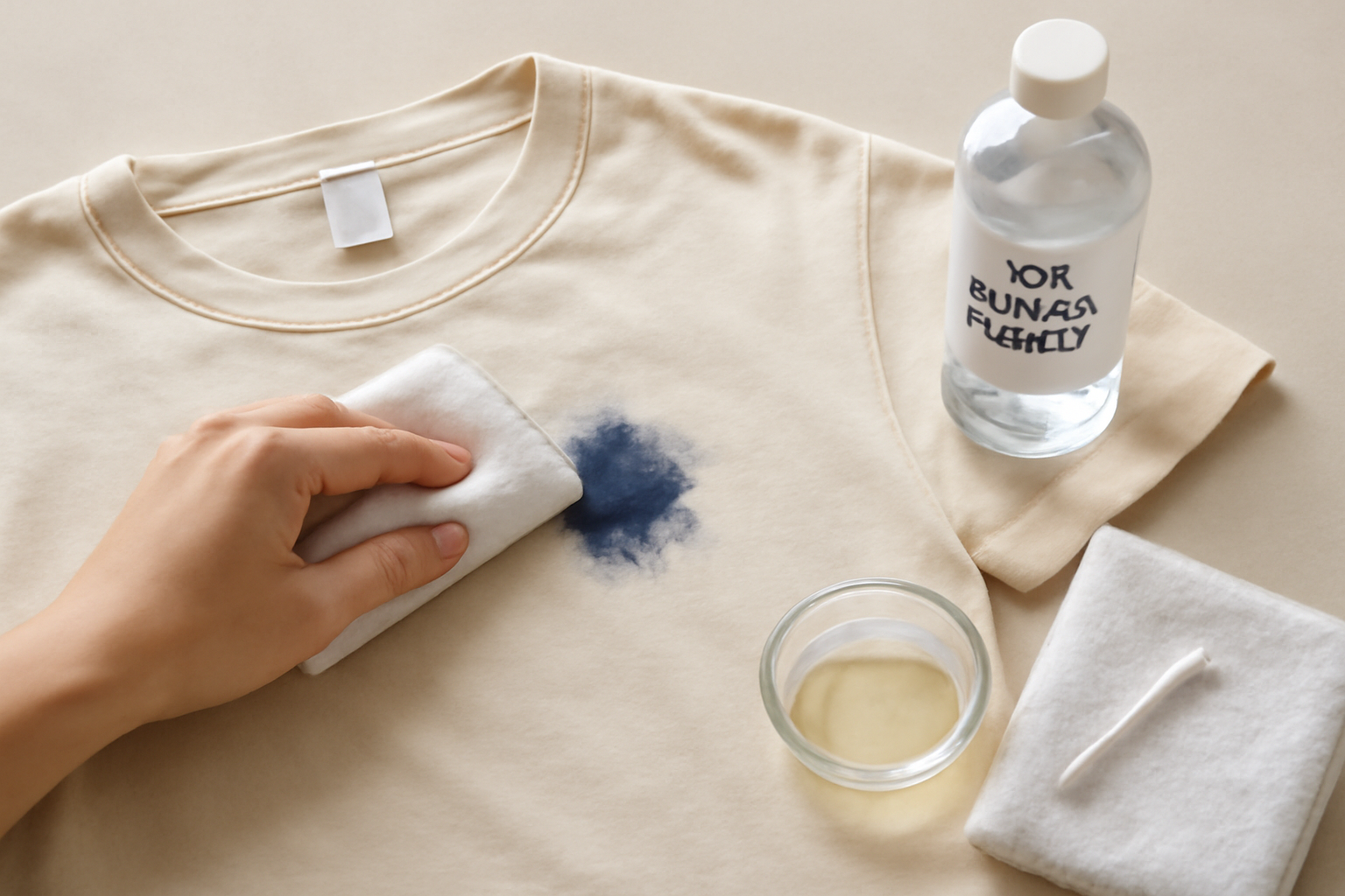 How to Remove Gel Pen Ink from a Cotton T-Shirt: Fresh & Dried Stain Methods illustration