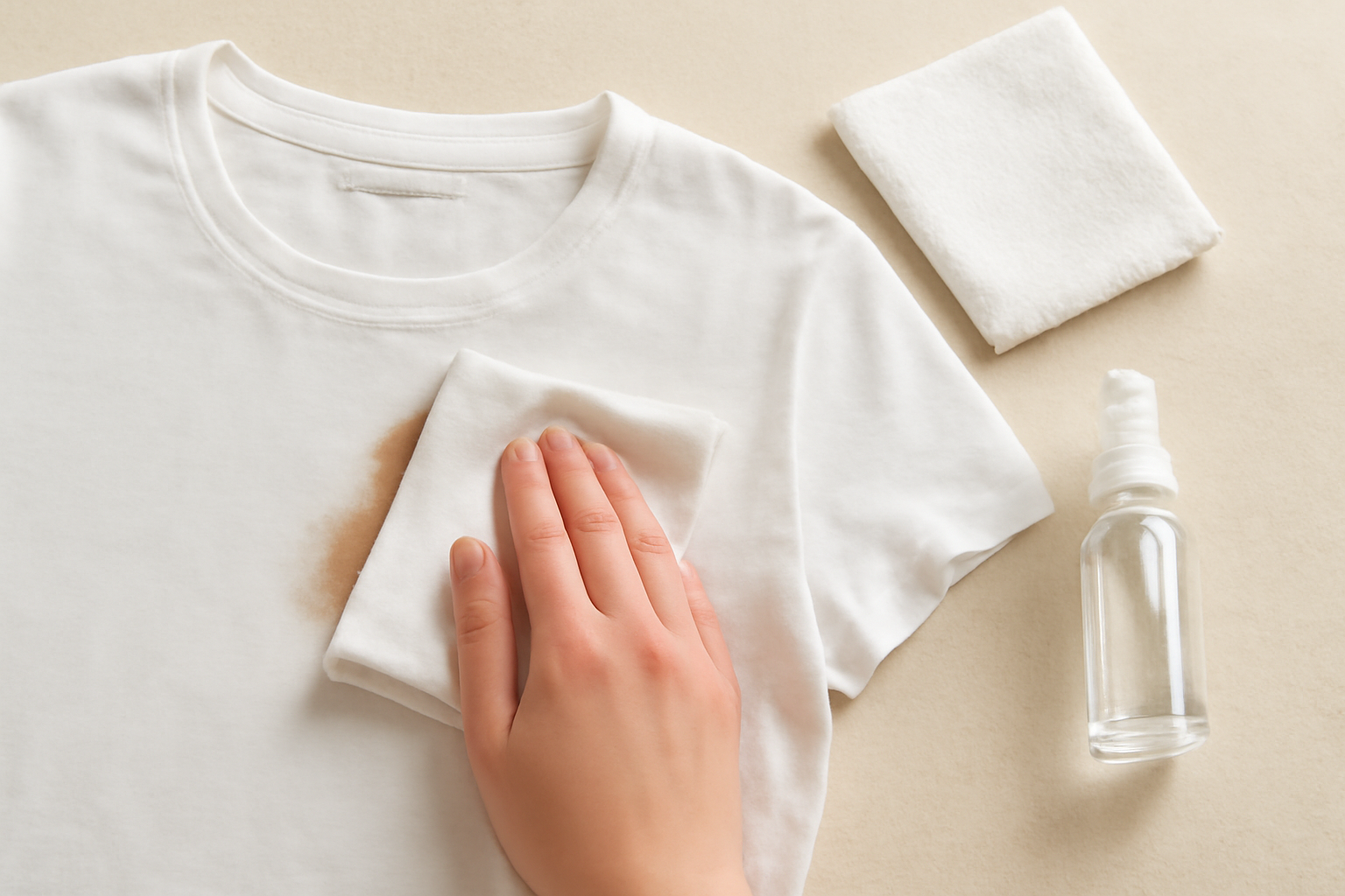 Imagen editorial: Cómo quitar una mancha de café de una camiseta de algodón: pasos para manchas frescas y secas