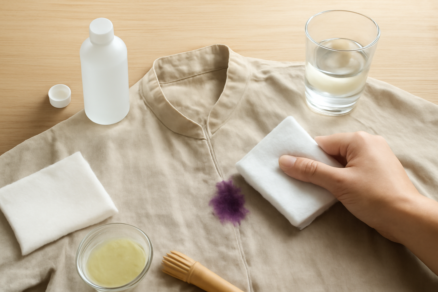 Fountain Pen Ink on a Linen Shirt: Steps for Fresh and Dried Stains illustration