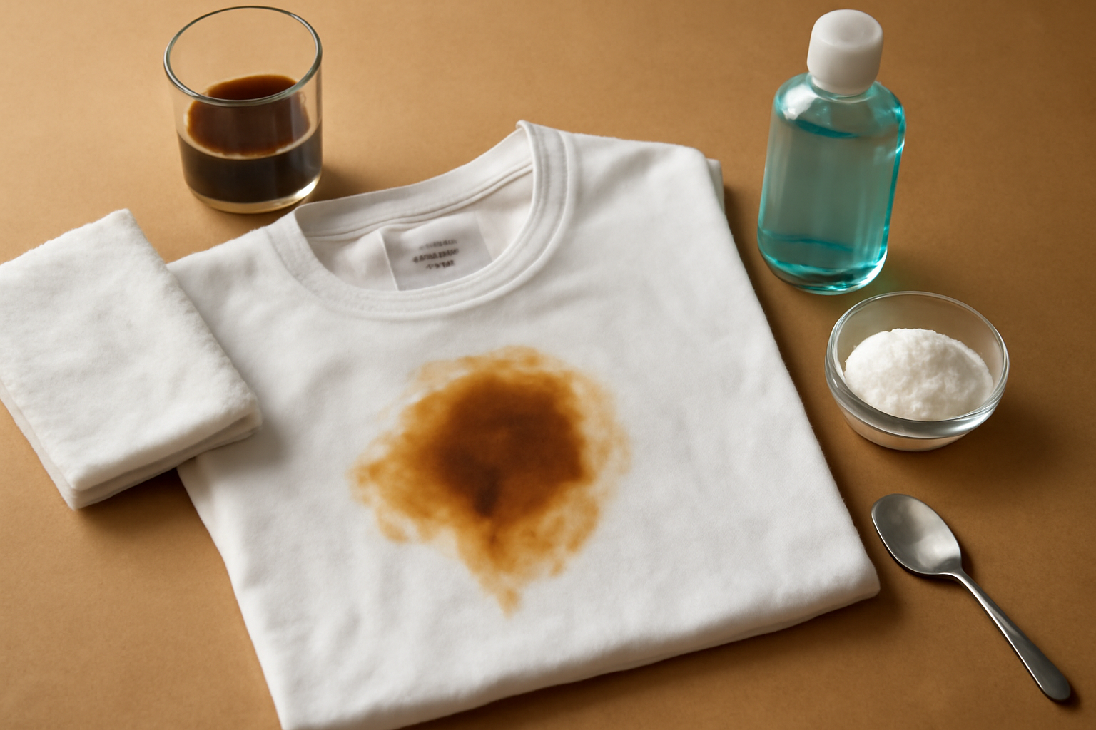 Baking Soda vs. Dish Soap for Dried Coffee on a Cotton Shirt: Which Works First? illustration