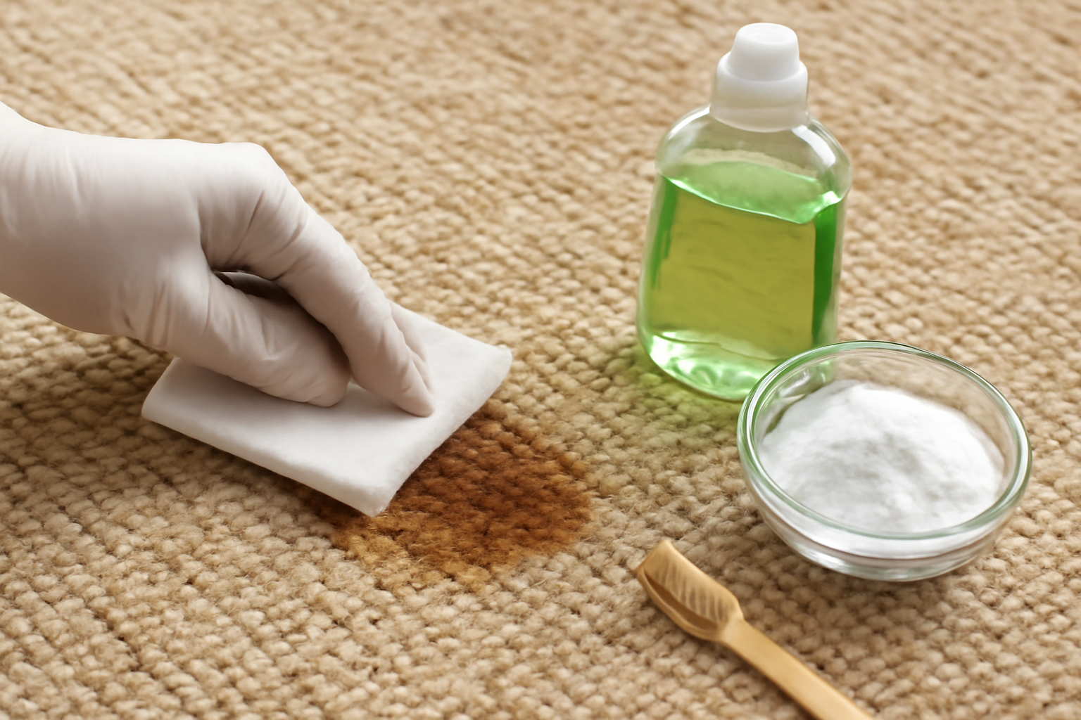How to Remove Dried Coffee from a Wool Rug: Dish Soap vs. Baking Soda illustration