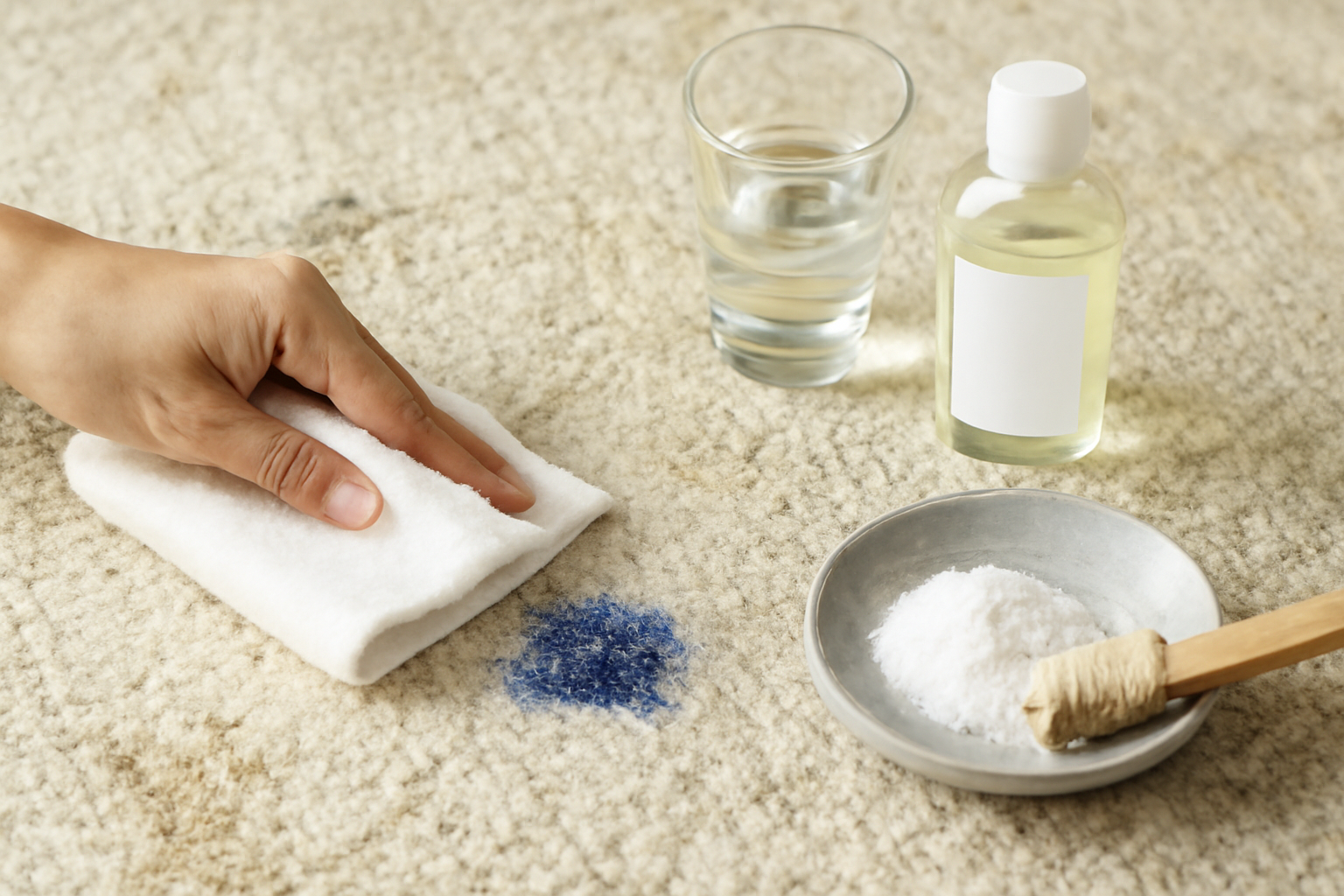How to Remove Ballpoint Ink from a Wool Rug: Fresh and Dried Stain Steps illustration