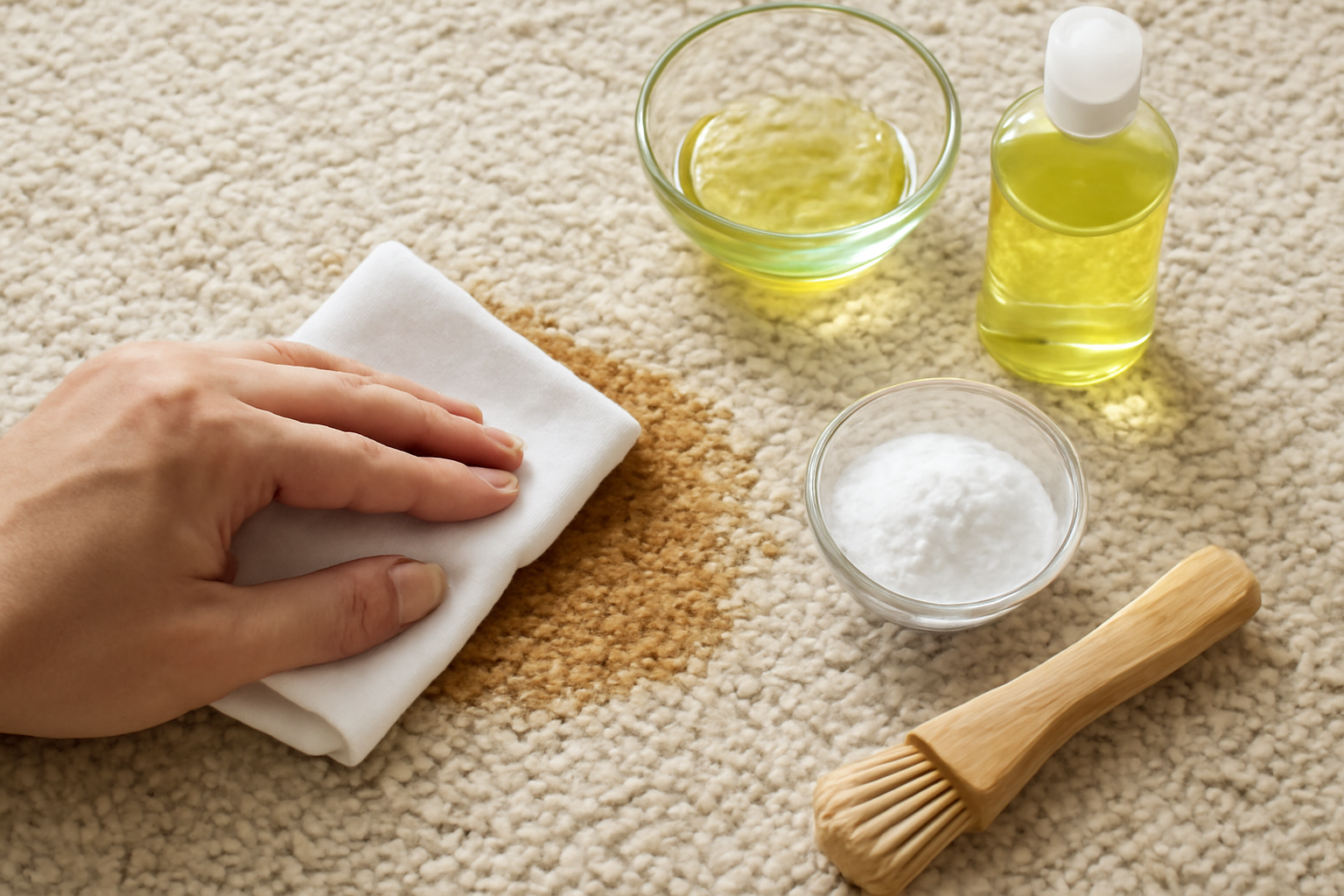 How to Remove Tea Stains from a Wool Rug: Fresh and Dried Steps illustration