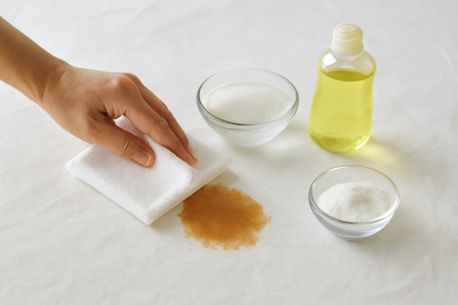 How to Remove Tea Stains from a Cotton Tablecloth: Fresh and Dried Steps illustration