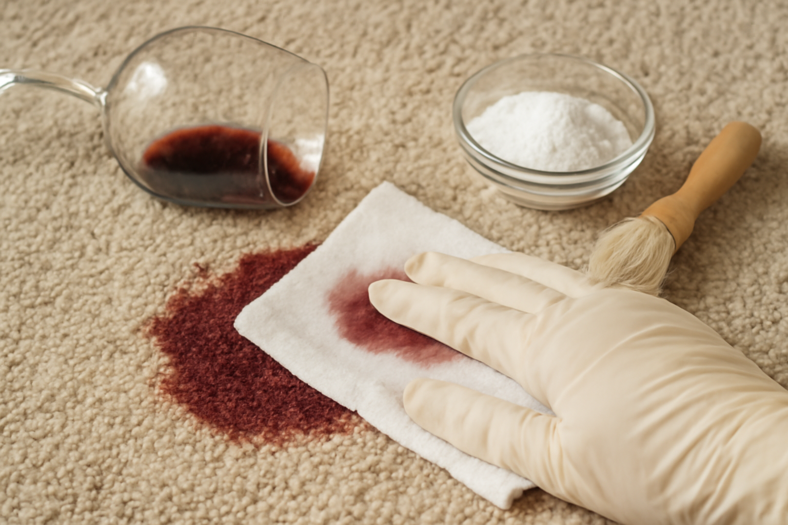 How to Remove Red Wine from a Wool Rug: Fresh and Dried Steps illustration
