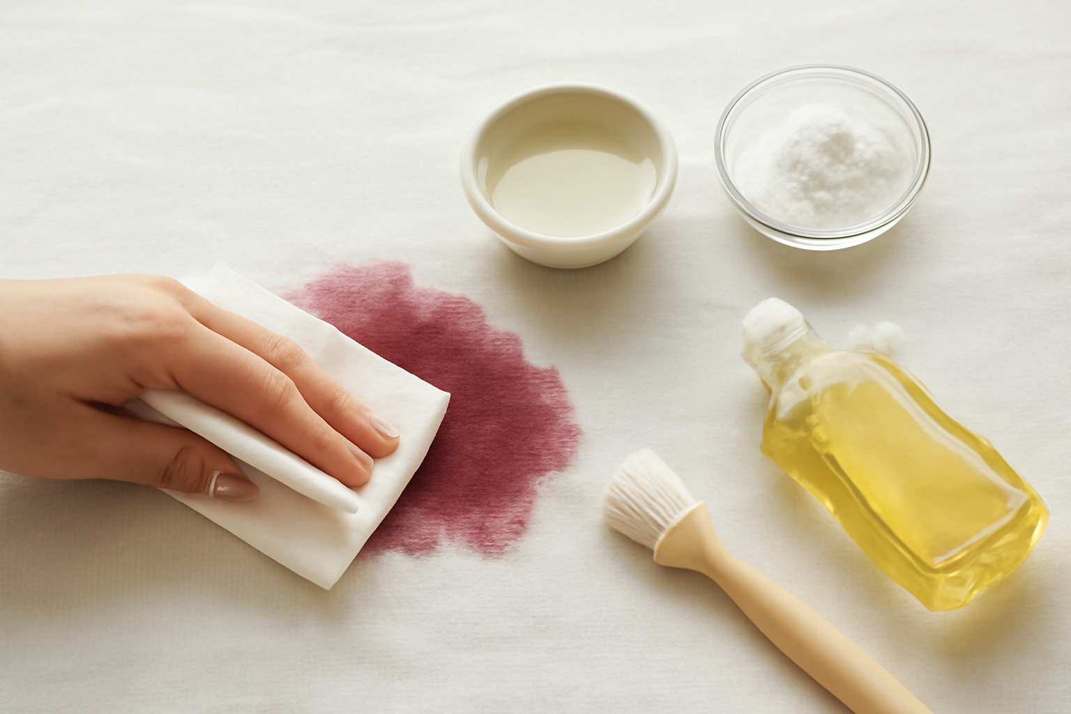 How to Remove Red Wine from a Cotton Tablecloth: Fresh and Dried Steps illustration