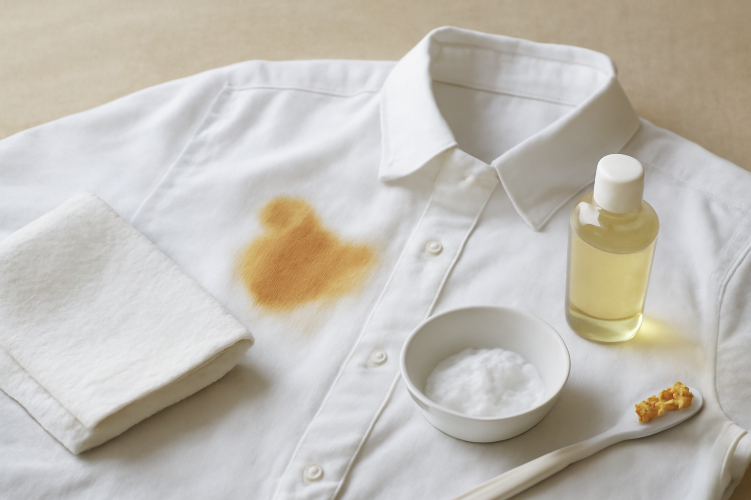 How to Get Tea Stains Out of a Cotton Shirt: Fresh and Dried illustration