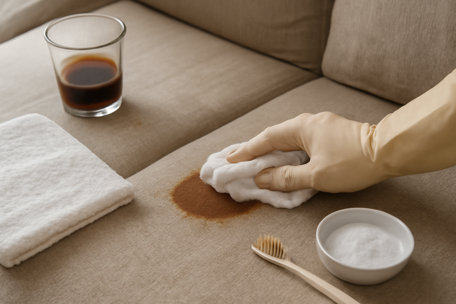 How to Remove Dried Coffee from a Linen Couch illustration