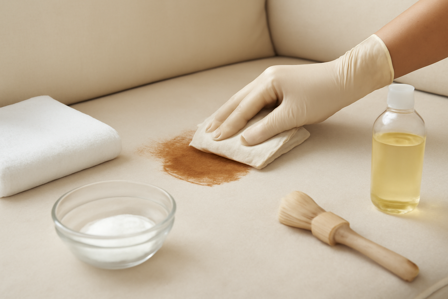 How to Remove Dried Coffee from a Cotton Couch illustration