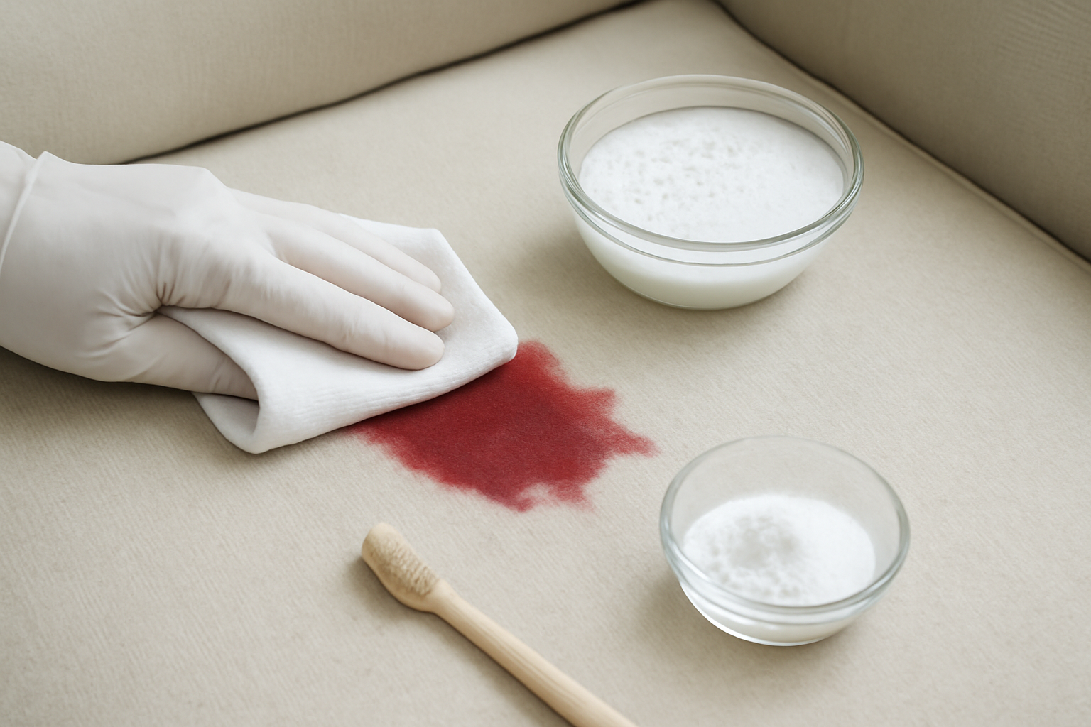 How to Get Red Wine Out of a Cotton Couch: Fresh and Dried illustration