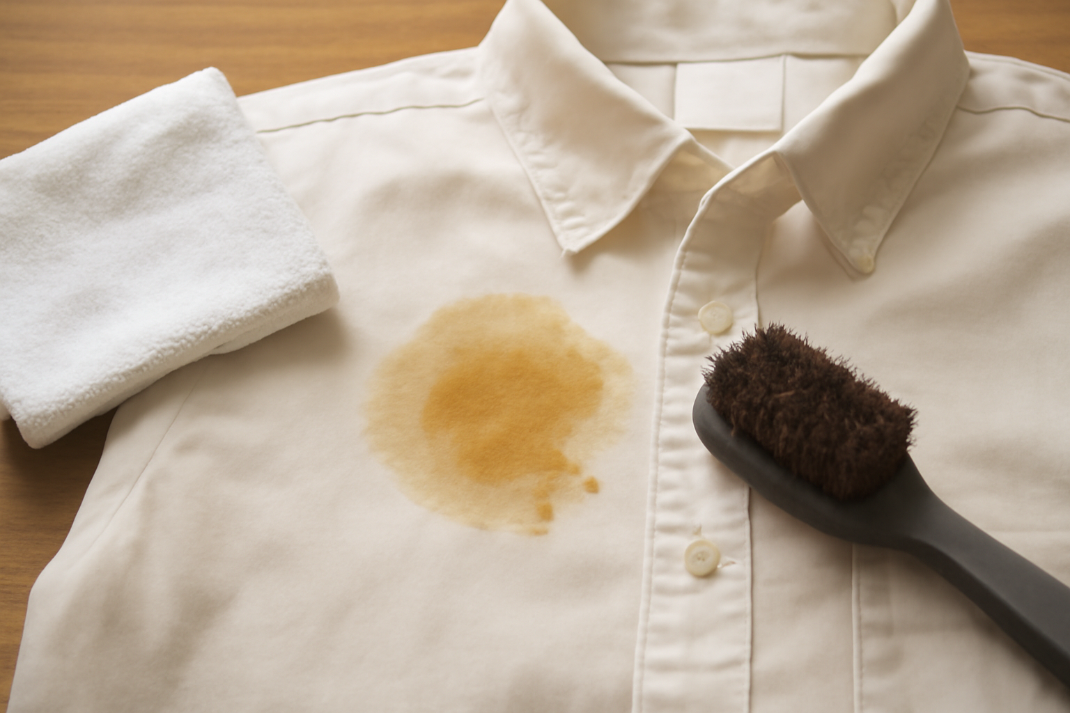 Imagen editorial: Cómo quitar una mancha de aceite de una camisa de algodón: guía para manchas frescas y secas