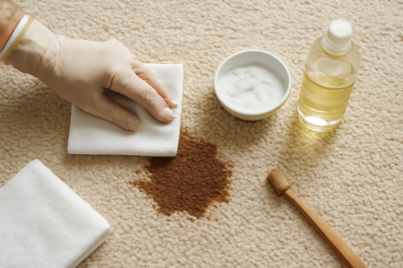 How to Get Dried Coffee Out of a Wool Rug: Dish Soap vs. Baking Soda illustration