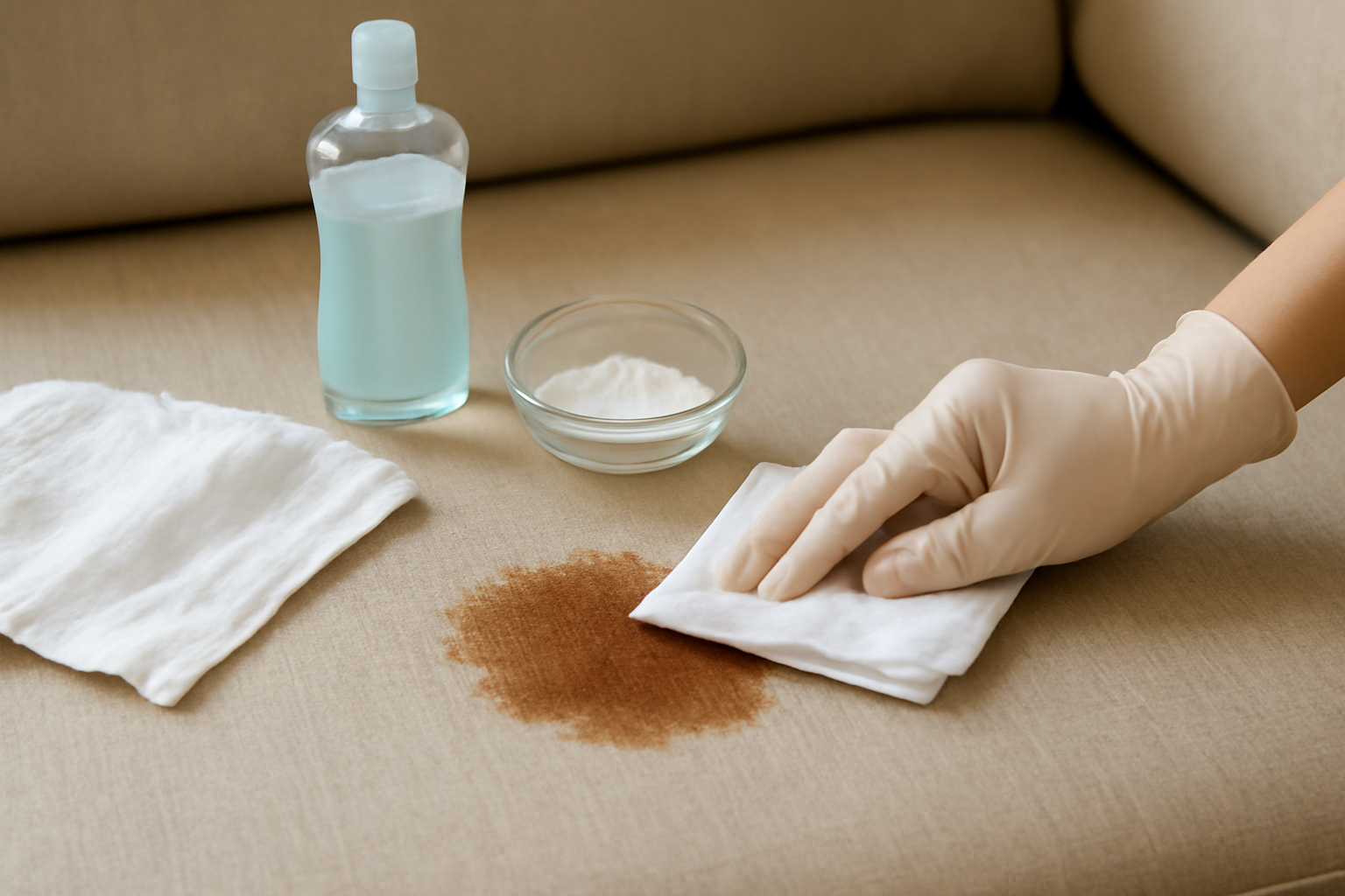 How to Get Dried Coffee Out of a Polyester Couch: Dish Soap vs. Baking Soda illustration