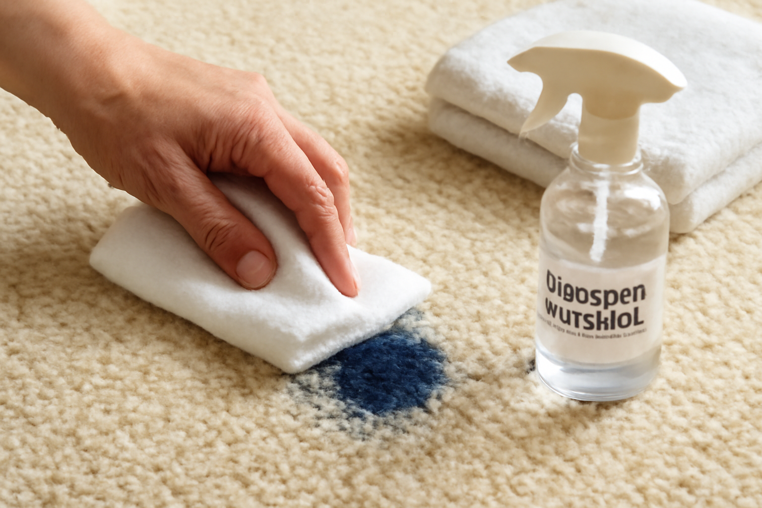 Imagen editorial: Cómo quitar una mancha de tinta de bolígrafo de una alfombra de lana: guía para manchas frescas y secas