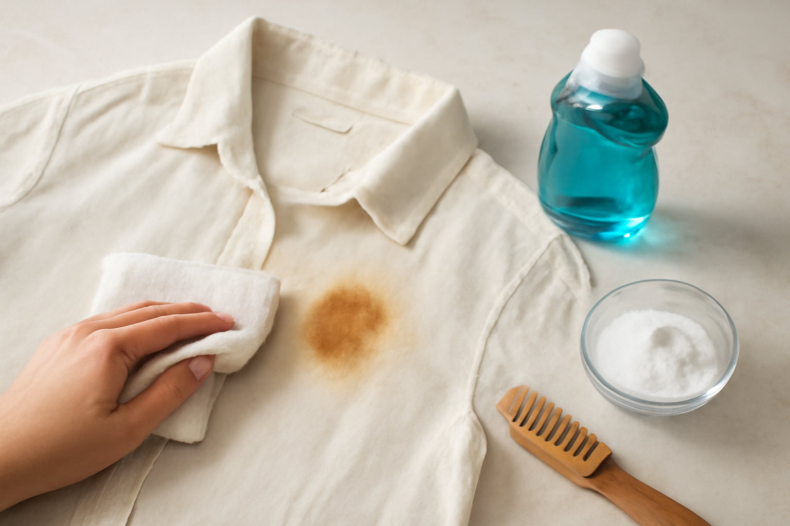 How to Get Grease Out of a Linen Shirt: Fresh and Set-In Stains illustration