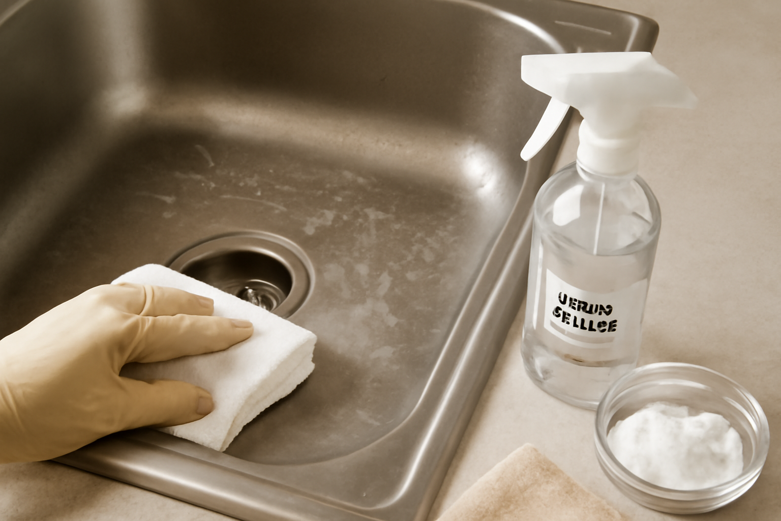 How to Remove Hard Water Stains from a Stainless Steel Sink Without Scratching illustration