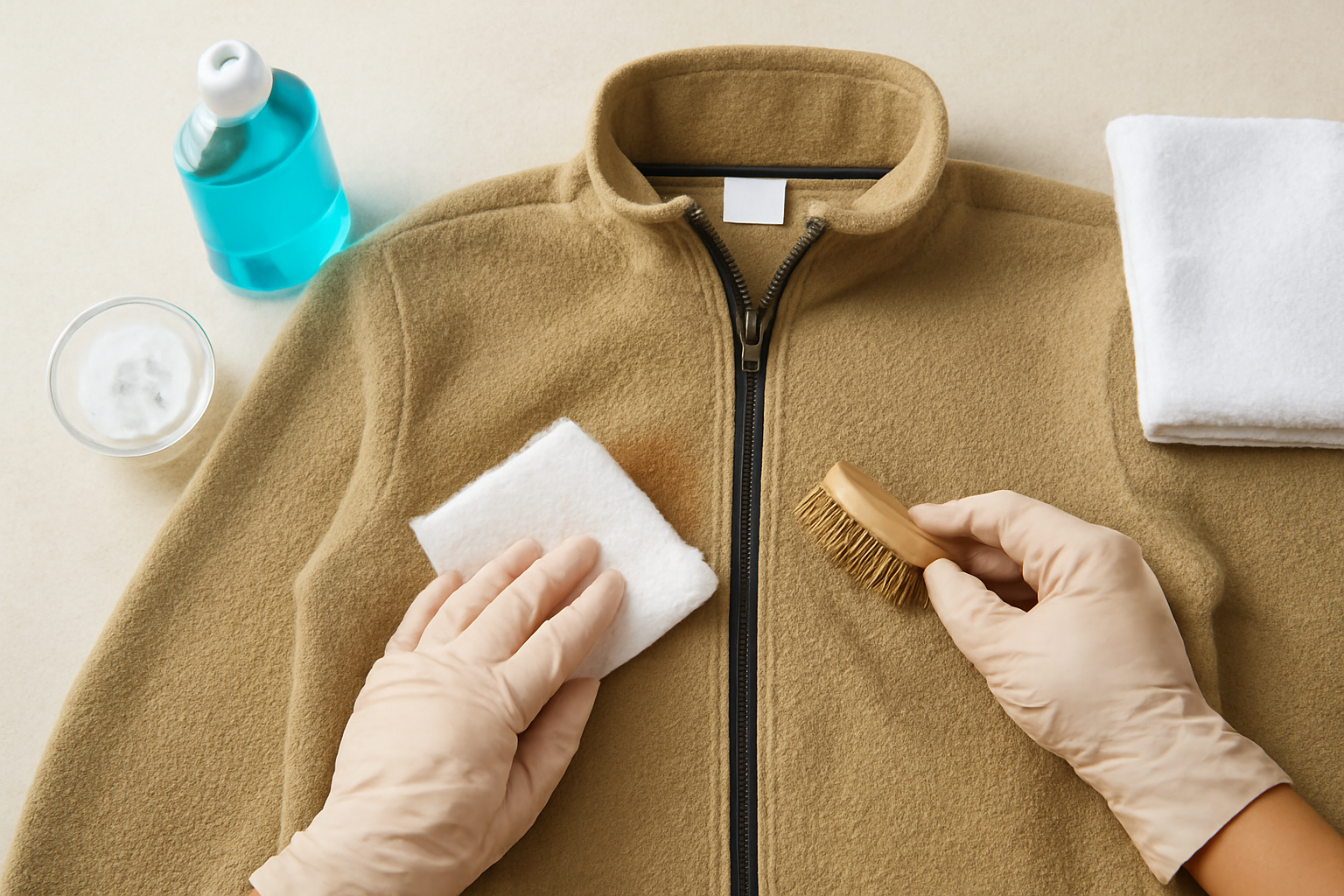 How to Get Grease Out of a Fleece Jacket: Fresh and Set-In Stains illustration