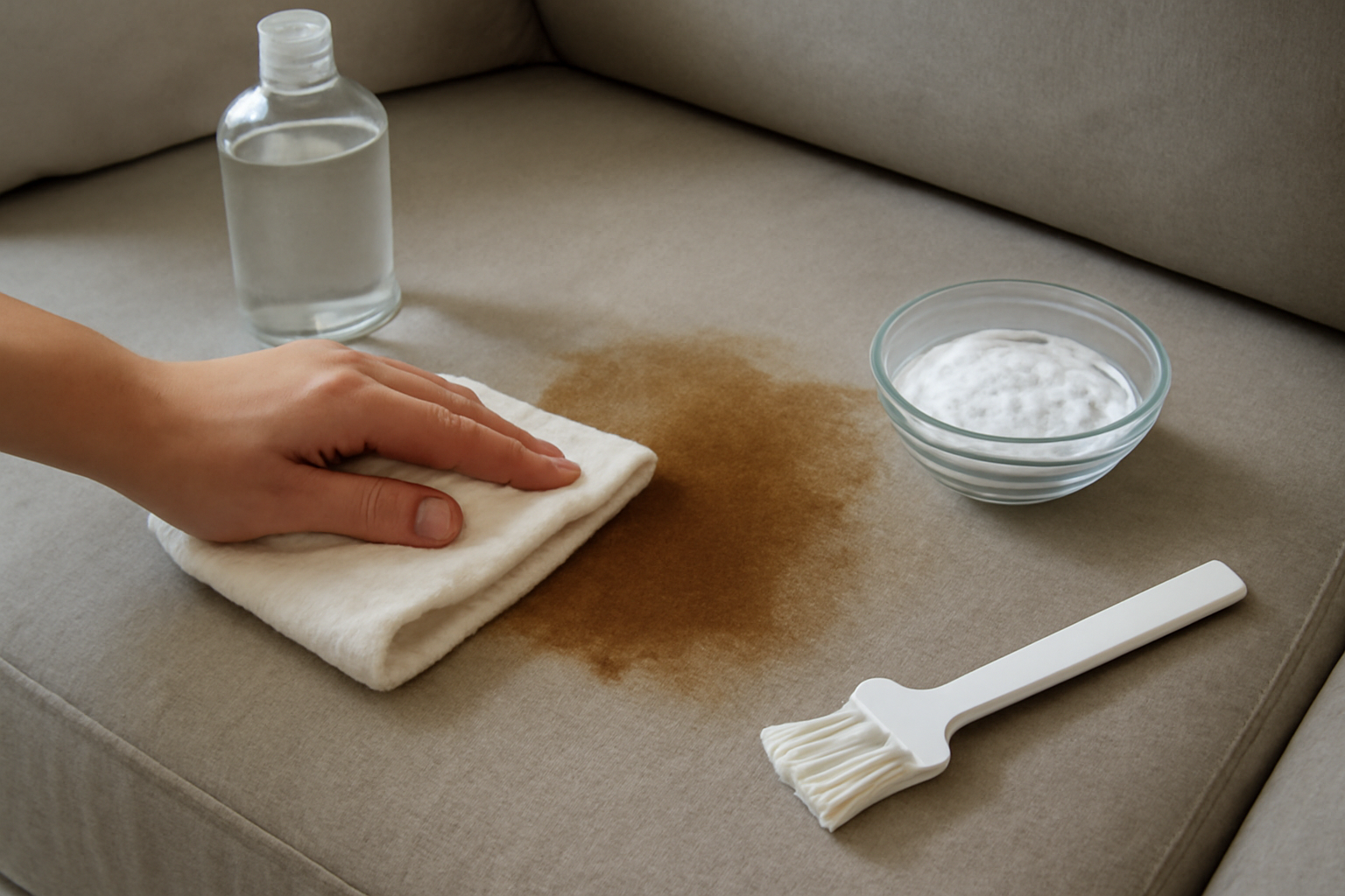 How to Get Coffee Out of a Polyester Couch: Fresh and Dried Stains illustration