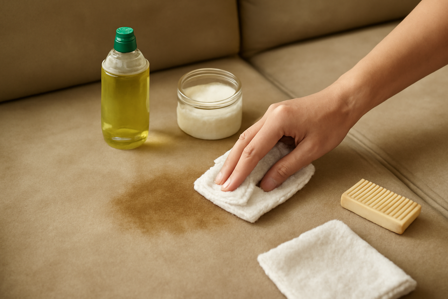 How to Get Grease Out of a Microfiber Couch: Fresh and Set-In Stains illustration