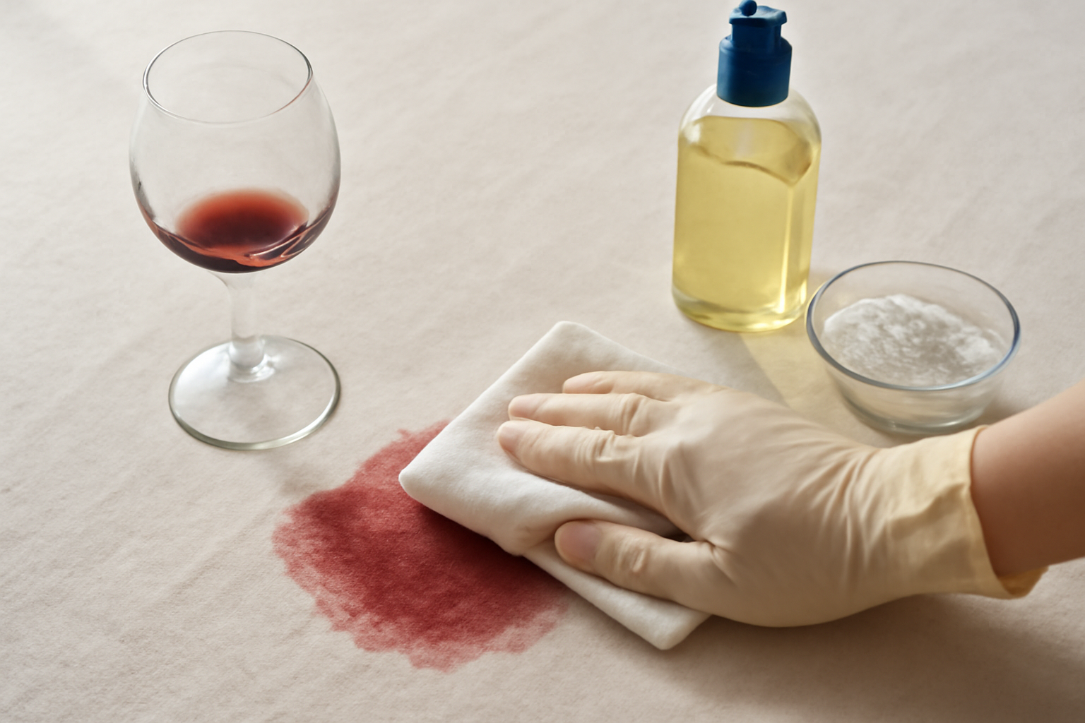 How to Remove Red Wine from a Cotton Tablecloth: Fresh and Dried Stains illustration