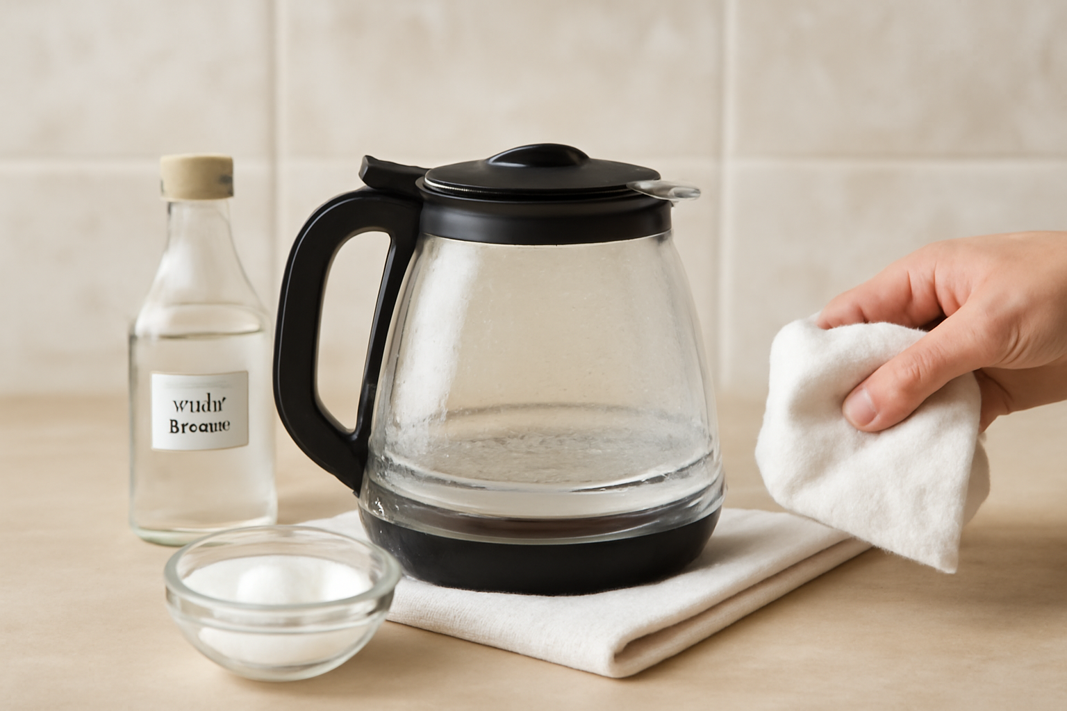 How to Remove Hard Water Spots from a Glass Coffee Carafe illustration
