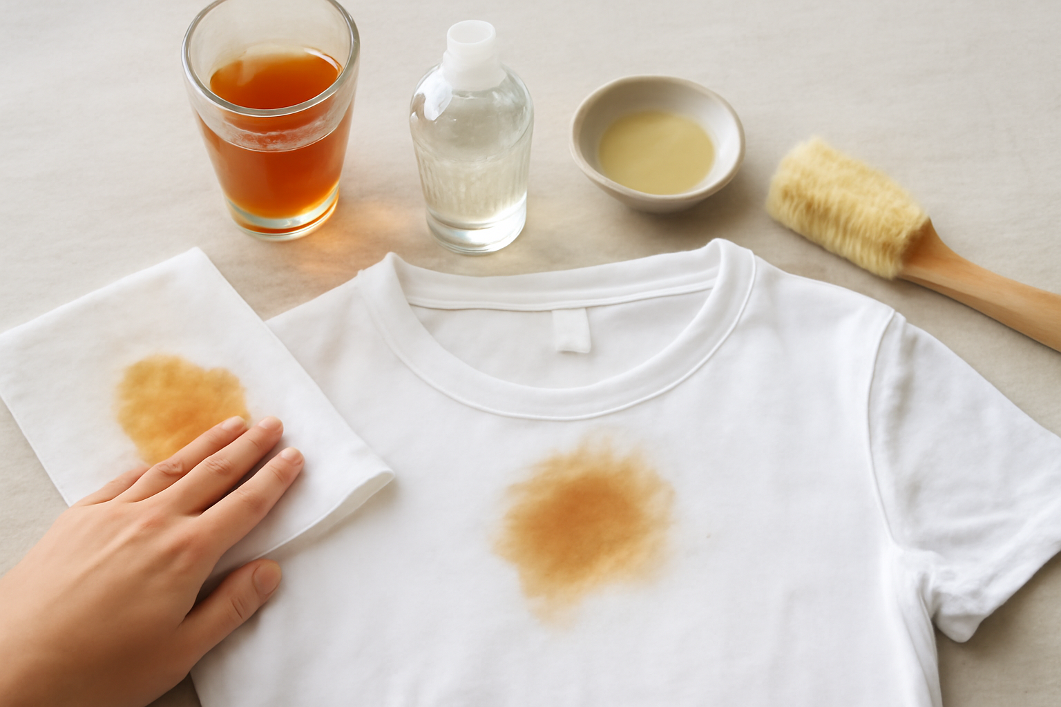 How to Remove Tea Stains from a Cotton Shirt: Fresh and Dried Spills illustration