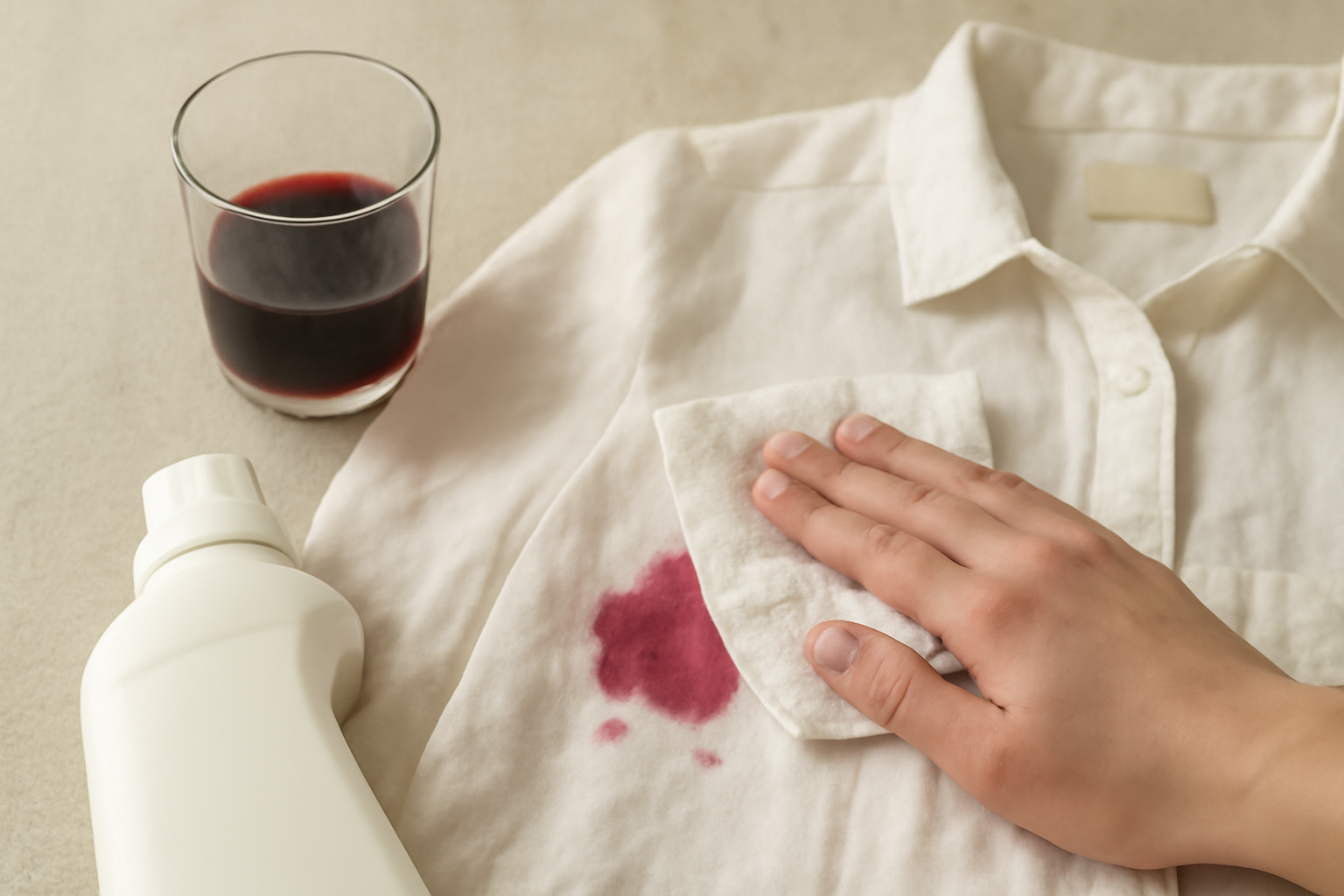 Imagen editorial: Cómo quitar una mancha de jugo de uva de una camisa de lino: guía completa para manchas frescas y secas