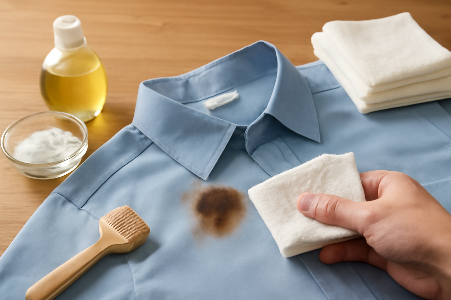 How to Get Grease Out of a Polyester Shirt: Fresh and Set-In Stains illustration
