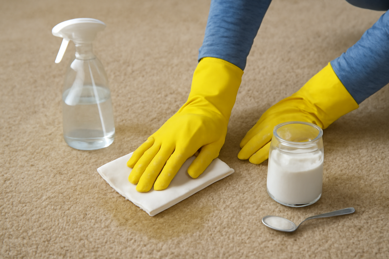 How to Remove Cat Urine from a Carpet: Fresh and Set-In Odor illustration