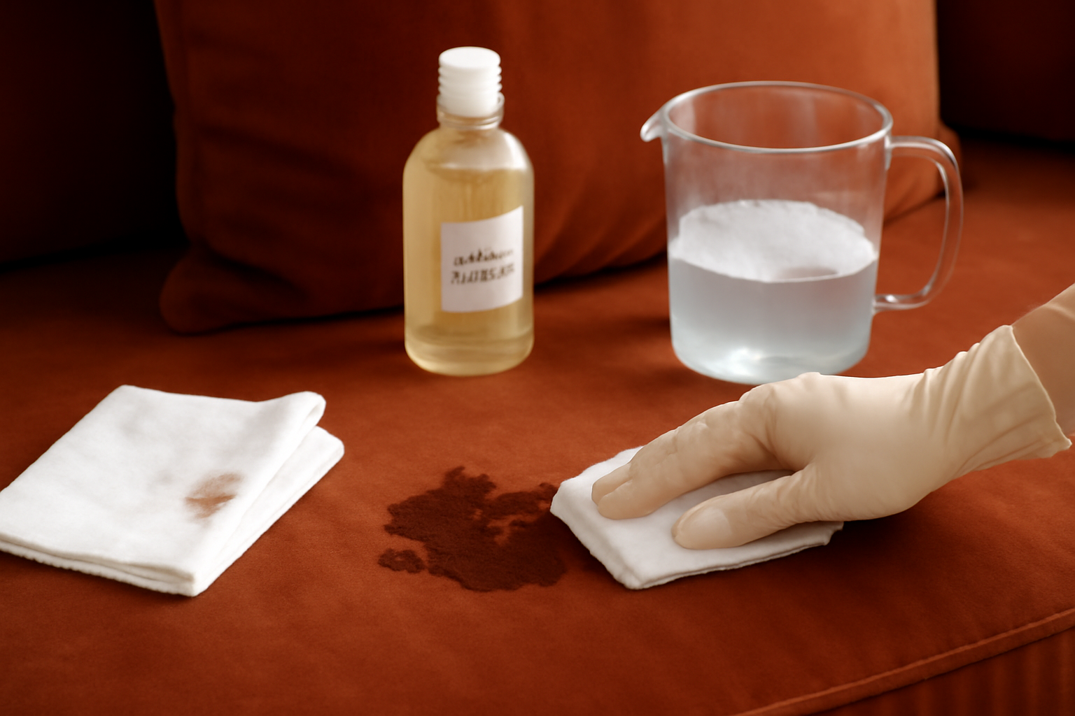 How to Remove Chocolate from a Velvet Couch: Fresh and Dried Stains illustration