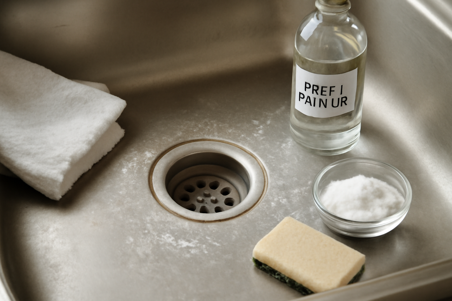 How to Remove Hard Water Stains from a Stainless Steel Sink illustration