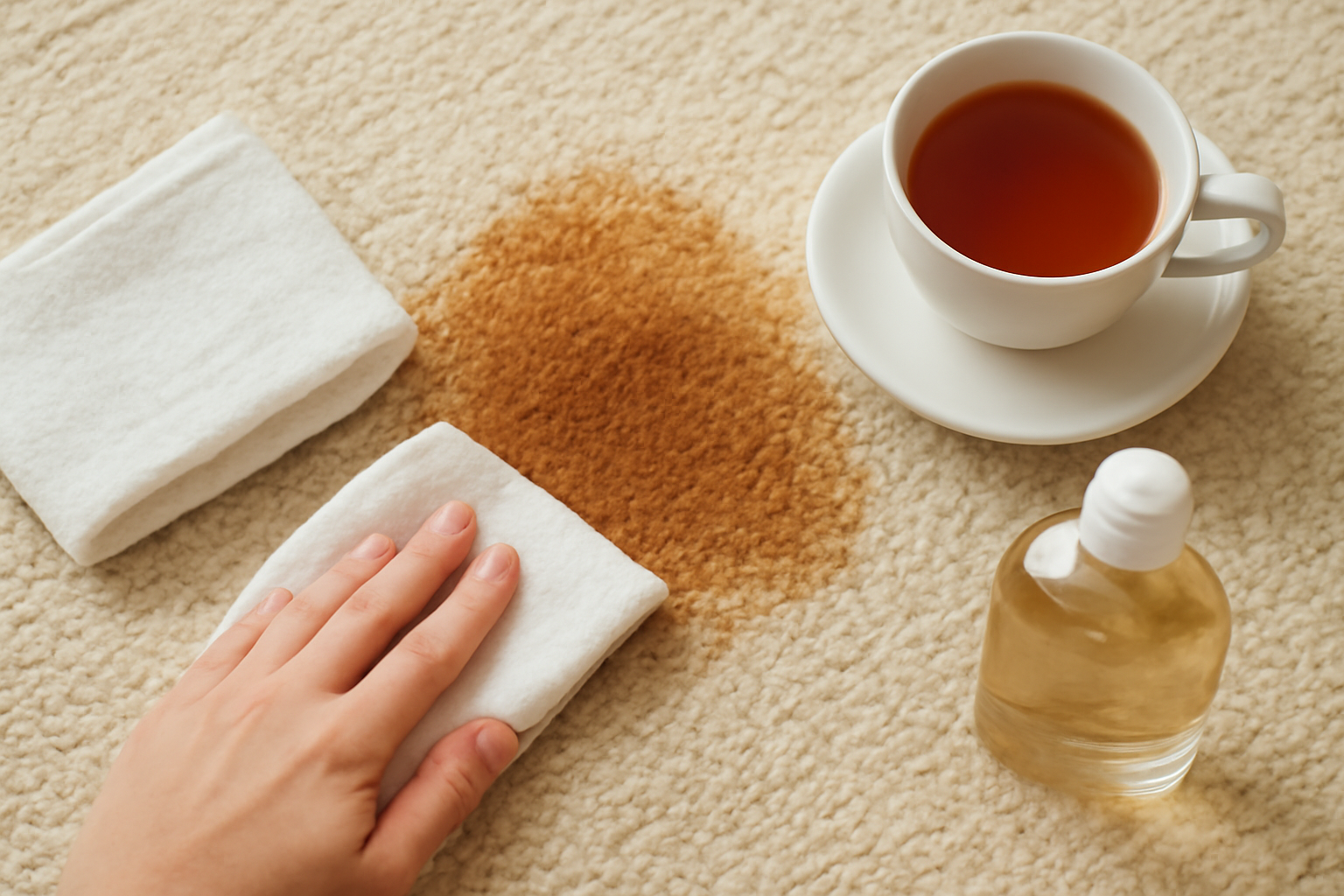 How to Get Tea Stains Out of a Wool Rug: Fresh and Dried Spills illustration