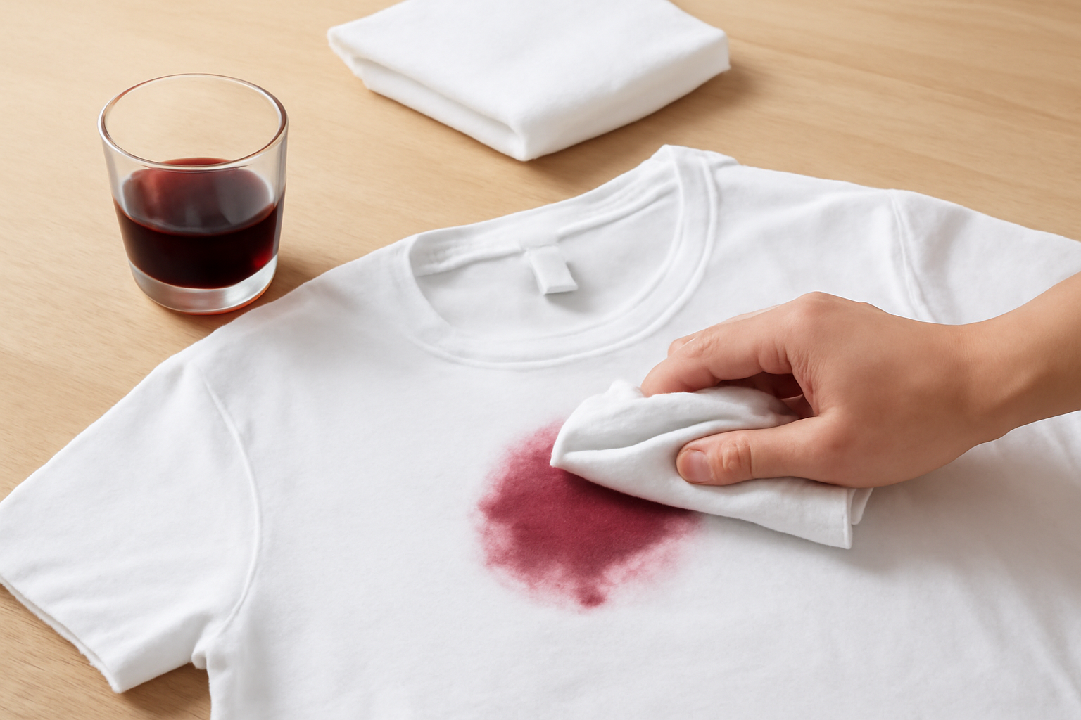 Imagem editorial: Como tirar mancha de corante de roupa branca: guia para mancha fresca e seca