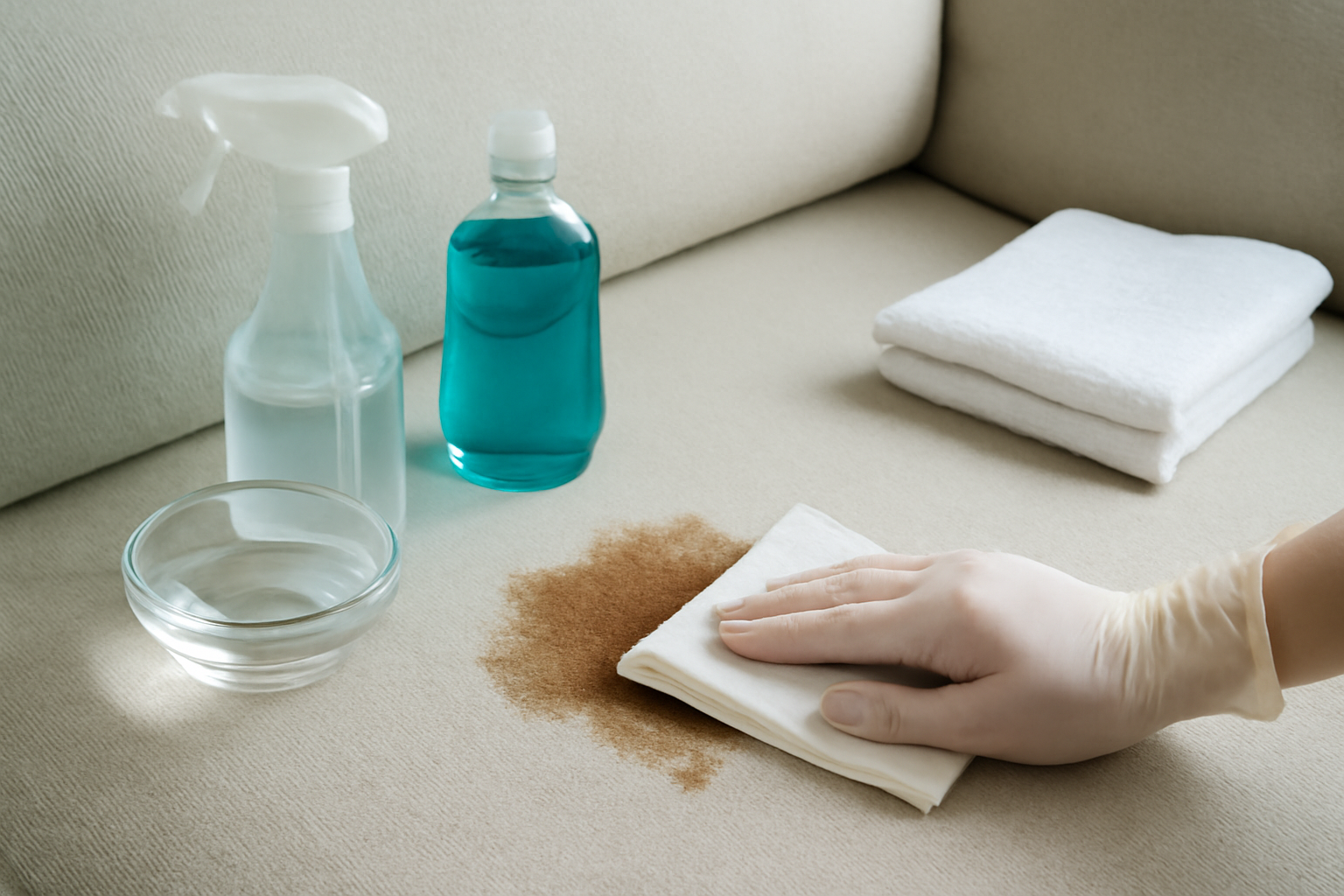How to Remove Coffee Stains from a Polyester Couch: Fresh and Dried Spills illustration